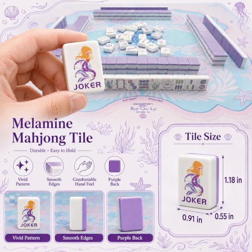Purple American Mahjong Set, 168 Premium Melamine Tiles with 12 Jokers, Luxury Gift Box Mahjongg Set for Women, Moms & Grandmas, Portable Board Game for Girls’ Night & Weekly Clubs - color: Purple