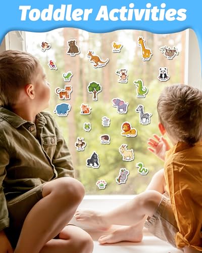 Walenced Reusable Sticker Book for Toddlers, Travel Stickers for Kids, Toddler Craft Activities Toys, Birthday Gifts for Boys & Girls - style: Animal