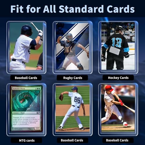 200 Card Sleeves Hard Plastic, Premium Baseball Card Sleeves, 3" x 4" Trading Cards Holder, Sports Football Game Cards Protectors Top Cases (100 Hard Sleeve + 100 Soft Sleeve) - size: 100 Hard Sleeves + 100 Soft Sleeves