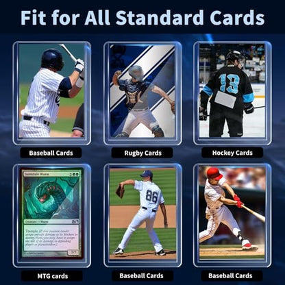 200 Card Sleeves Hard Plastic, Premium Baseball Card Sleeves, 3" x 4" Trading Cards Holder, Sports Football Game Cards Protectors Top Cases (100 Hard Sleeve + 100 Soft Sleeve) - size: 100 Hard Sleeves + 100 Soft Sleeves