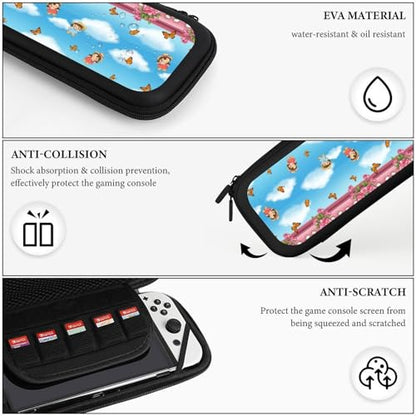 PPIKTC Hard Shell Travel Case for Switch, Portable Protective Carrying Bag with 15 Game Cartridges, Garden Wonder Kittens Cats Games Accessories - color: Design (209)