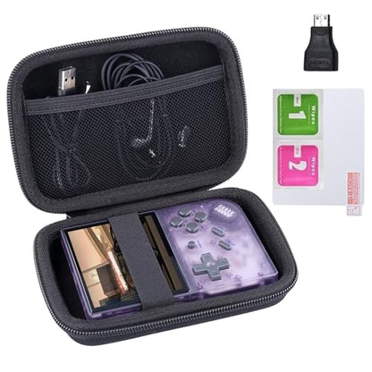 Khanka Hard Travel Case for Anbernic RG35XX Plus/RG355XX/RG355XX Pro Retro | EVA Hard Shell, Mesh Pocket Accessory Storage, Travel-Ready Portable Storage, Easy Carry Handle, Protective Case Only