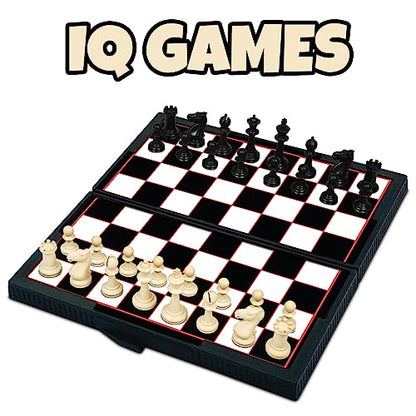 Gamie Magnetic Board Travel Games for Kids, Includes 12 Retro Fun Games - 5" Compact Design, Individually Boxed Travel Essentials for Kids 4-8, 8-12, Road Trip/Airplane/Camping, for All Ages