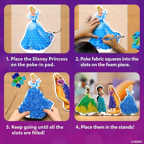 Skillmatics Poke-in Art – Disney Princesses, Mess-Free DIY Wood Craft Kit | Screen-Free Entertainment, Fun Colorful Creative Activity for Kids, Cinderella, Ariel, Gifts for Girls Ages 4, 5, 6, 7, 8, 9 - style: 3. Disney Princess