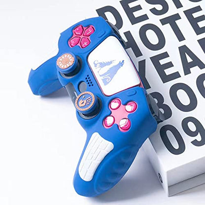 PERFECTSIGHT Cute Thumb Grip Caps for PlayStation 4/5, PS5, PS4, Xbox Series X/S, Xbox One, Switch PRO Controller, 4PCS Kawaii Soft Skin Rubber 3D Analog Thumbsticks Grips Joystick Cover, Blue - color: Blue