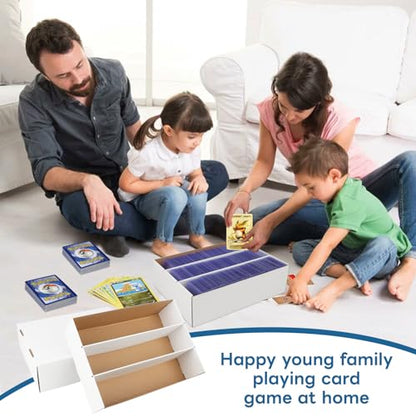 4 Pack Trading Card Storage Box, 2340 Count Card Storage Box White Sports Cards Storage Box Card Organizer Box Trading Card Box for Storing Protecting and Organizing Soccer Basketball Game Cards - style: 4 Set-1