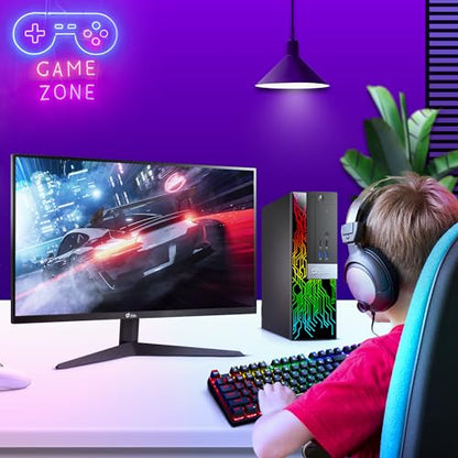 BTO RGB Desktop Computer - Intel Core i7-6700 6th Gen - 16GB DDR4 RAM - 256GB SSD - 500GB HDD - GeForce GTX 1050Ti - RGB Keyboard & Mouse - WiFi - Gaming PC - Windows 11 Pro (Renewed)