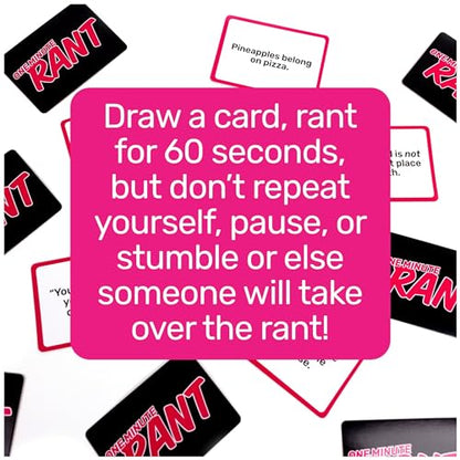 Spin Master Games One Minute Rant The Controversial Family Game | Rant For 60 Seconds On A Topic, Sparks Lively & Funny Debates, Great Pick For Family Game Night, For 3-8 Players, Ages 12+