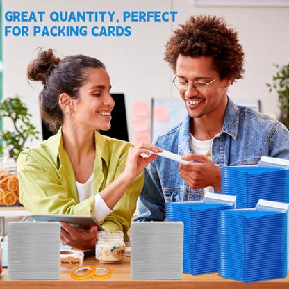 Engrowtic 302 Pcs Trading Card Shipping Protector Set Include 200 Precut Plastic Inserts Card Mailers 100 Poly Bubble Mailers Padded Envelopes and 2 Masking Tape(Blue,4.5 x 3.5 Inch) - color: Blue, size: 4.5 x 3.5 Inch
