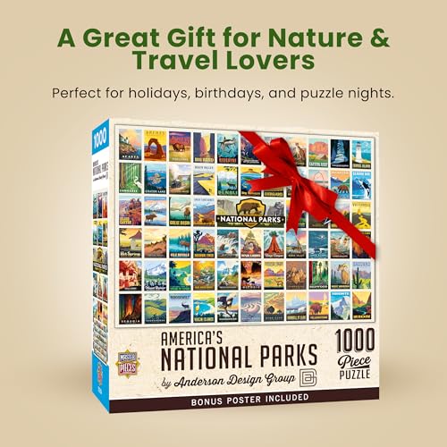 MasterPieces National Parks Maps 1000 Piece Jigsaw Puzzle for Adults, Family, Or Youth - America's National Parks by Anderson Design - style: America's National Parks by Anderson Design