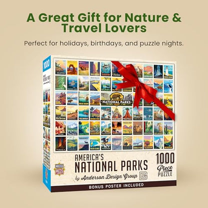 MasterPieces National Parks Maps 1000 Piece Jigsaw Puzzle for Adults, Family, Or Youth - America's National Parks by Anderson Design - style: America's National Parks by Anderson Design