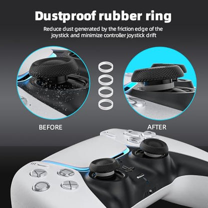 ECHZOVE Black Myth Wukong PS5 Controller Cover Skin with Thumb Grips, Gray | PS5 controller cover set with silicone skin, 2 thumb caps, 4 joystick protectors and touchpad sticker - color: Gray