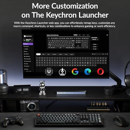 Keychron V6 8K Full Size Wired Mechanical Keyboard with Programmable Knob, 8000 Hz Polling Rate, OSA PBT Keycaps, Hot-swappable Super Banana Switchs, RGB Backlit for Mac Windows Linux - color: Banana Switch