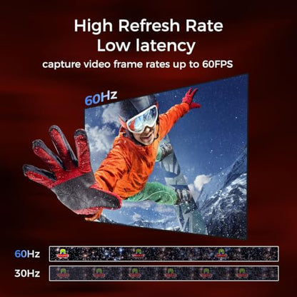 4K HDMI Capture Card for Streaming & Gaming, USB 3.0 Audio Video Capture Device 1080P 60FPS, Low Latency, HDMI Loop Out, Capture Card for PS5, Xbox, Nintendo Switch, PC, Mac, OBS - MSP231 - color: Black-4k YUY2