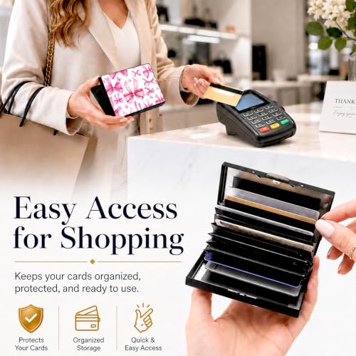 Cherry Metal Wallet Credit Card Protector Case Equipped RFID Blocking | with Pop-Up Button Slim Business Cards Holder Aluminum Cards Case Exclusive Cherry Leopard Gifts for Women Men - color: Cherry Leopard Print