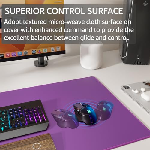 KTRIO Large Gaming Mouse Pad, Desk Mat, 31.5 x 15.7 in, Violet Purple, XXL | Smooth Micro-Weave Surface, Artistic Pattern Design, Non-Slip Rubber Base, Durable Stitched Edges, Office & Home Use - color: Violet Purple, size: 31.5l X 15.7w Inches