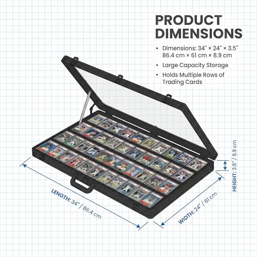 Card Display Case Aluminum Trade Show Display Case Large Portable Trading with Lock for Collectibles, Sports Cards. 34IN x 22IN - Silver - size: 34"X 22'-Silver