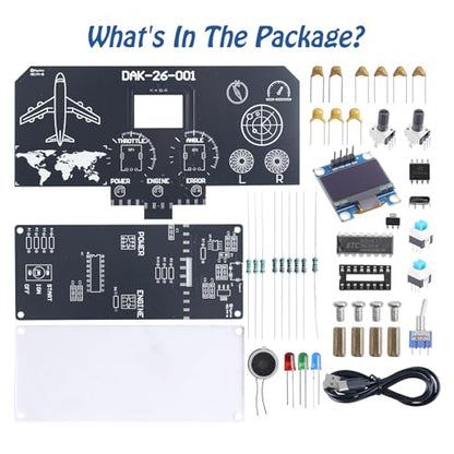 PEMENOL DIY Flight Simulator Soldering Kit, Build an Interactive Electronics Project with LCD Display, Sound Effects & LED Lights, STEM Learning Kit for Teens, Students & School Projects