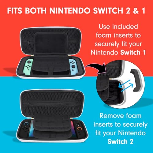 Sonix Carrying Case for Nintendo Switch 2, Switch 1, Lite, OLED | Sardines | Protective Travel Case with Game Cartridge Storage - color: Sardines