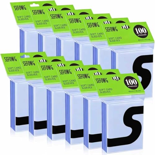 1200ct Clear Card Sleeves for Trading Cards, Baseball Sports Soft Sleeves, Ultra Soft Plastic Card Protector Sleeve for Football, MTG, PKM, Game, Standard Cards - size: 1200 PCS
