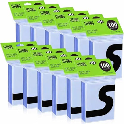 1200ct Clear Card Sleeves for Trading Cards, Baseball Sports Soft Sleeves, Ultra Soft Plastic Card Protector Sleeve for Football, MTG, PKM, Game, Standard Cards - size: 1200 PCS