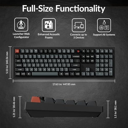 Keychron V6 8K Full Size Wired Mechanical Keyboard with Programmable Knob, 8000 Hz Polling Rate, OSA PBT Keycaps, Hot-swappable Super Banana Switchs, RGB Backlit for Mac Windows Linux - color: Banana Switch
