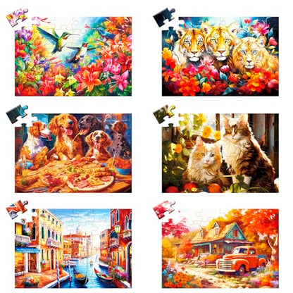 6 Pack 36 Large Piece Puzzle for Seniors Puzzles Dementia Alzheimer's Products and Activities for The Elderly Adults Puzzle Alzheimer's Easy Puzzles Gift Memory Games for Patients in Nursing Home - style: 36 Large Pieces