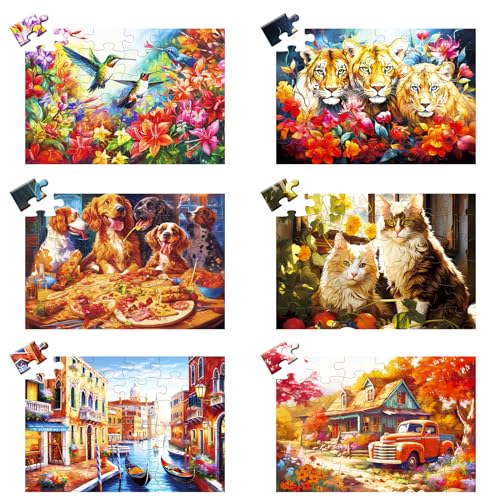 6 Pack 36 Large Piece Puzzle for Seniors Puzzles Dementia Alzheimer's Products and Activities for The Elderly Adults Puzzle Alzheimer's Easy Puzzles Gift Memory Games for Patients in Nursing Home - style: 36 Large Pieces