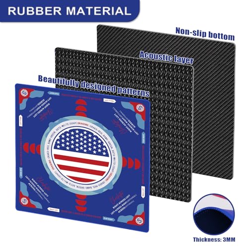 31.5 Inch American Mahjong Mat for Table, Non-Slip & Noise Reduction Gaming Mat with Drawstring Bag, Perfect for Poker, Board Games, Card Games, Tile Games, and Dominoes - color: American Flag