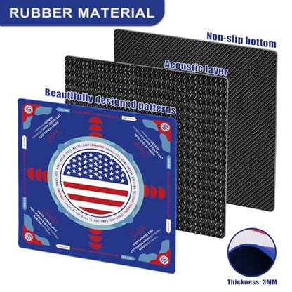 31.5 Inch American Mahjong Mat for Table, Non-Slip & Noise Reduction Gaming Mat with Drawstring Bag, Perfect for Poker, Board Games, Card Games, Tile Games, and Dominoes - color: American Flag