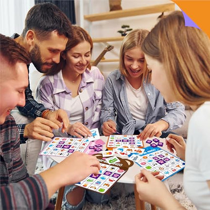 SpriteGru Animal Bingo Game, 25PCS Bingo Board Game, 2-25 Players Bingo Game Set for Family, Friend, Kid, Adult, Fun Group Activity Interesting Party Supplies - style: Animal Bingo Game