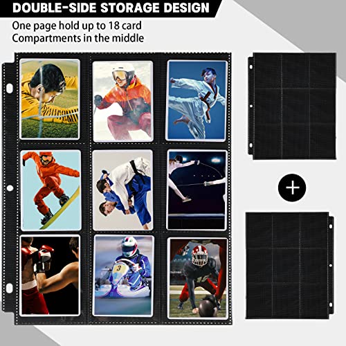 Crtiin 3600 Pockets Card Binder Sleeves 18 Trading Card Binder Pages Double Sided 200 Pages Protectors for Business Sports