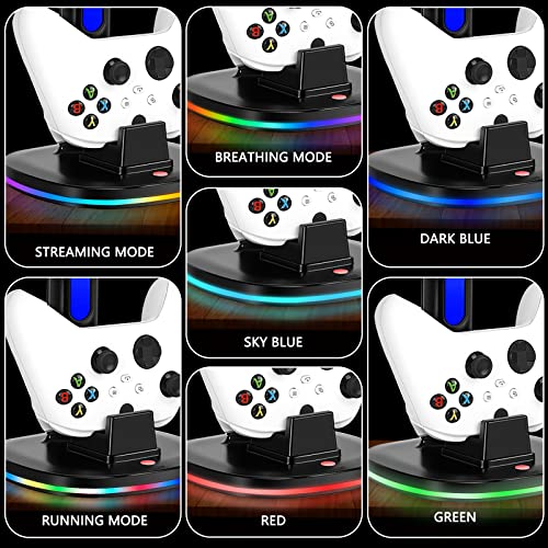Controller Charger with RGB Headphone Stand for Xbox Series X|S/Elite 2/One/One X/One S/One Elite, XSX Controller Charger Station with 2 USB Port, Headset Stand for Xbox Charging Station Dock - size: Charger for Xbox