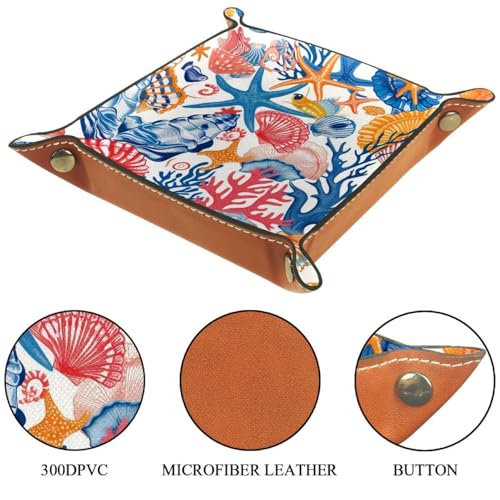 Colorful Seashells Starfish Dice Tray Dice Rolling Tray Folding Dice Holder for Dice Games, Like RPG, DND and Other Table Games - color: Multi 15