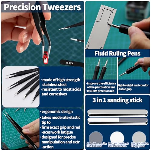25Pcs Hobby Modeling Kit Tools Building Modeler Basic Tool for Gundam Basic Model Assembling, Building and Repairing