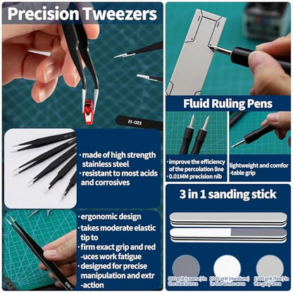 25Pcs Hobby Modeling Kit Tools Building Modeler Basic Tool for Gundam Basic Model Assembling, Building and Repairing
