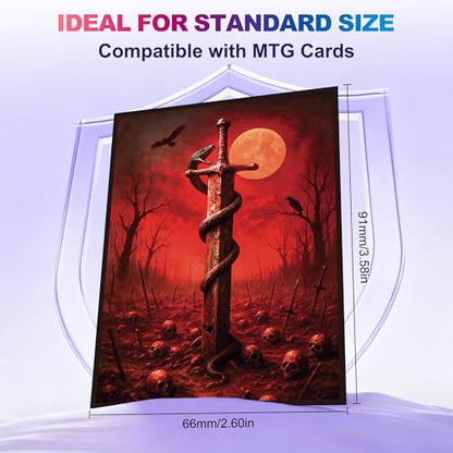 UAONO MTG Card Sleeves 100ct (Fear) Fantasy Art Card Sleeves Deck Protector, Clear Front & Matte Textured Back Sleeves for Magic The Gathering TCG - color: Fear