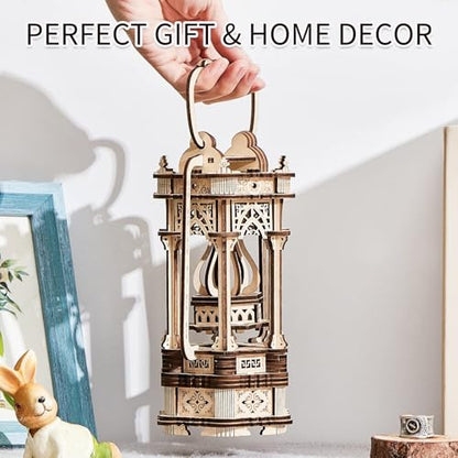 Wooden Luminous Lantern 3D DIY Puzzle | Christmas Gift, For Adults, Building Model Kit - style: Luminous Lantern