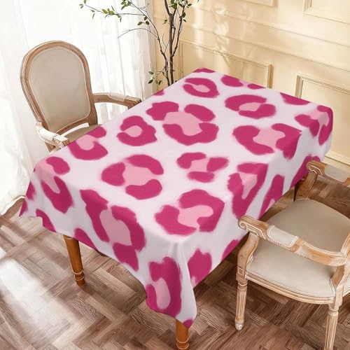 Fashion Wrinkle Resistant Table Cover Kitchen Dining Tabletop for Holiday Party Pink Leopard Print - color: Color11, size: 59.8x102.4in