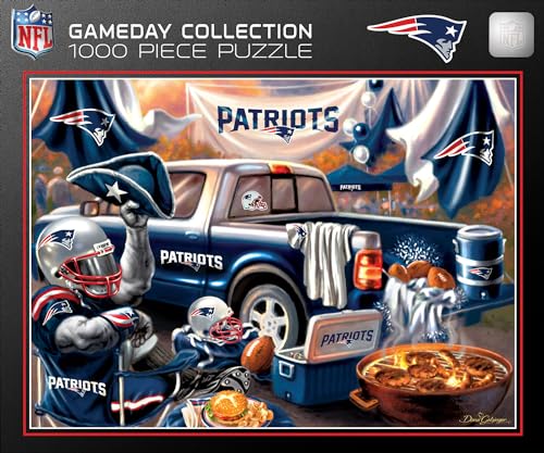 Masterpieces 1000 Piece Jigsaw Puzzle for Adults - NFL New England Patriots Gameday - 19.25"x26.75" - style: New England Patriots