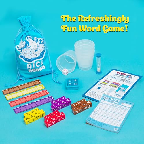 Thames & Kosmos Dice Words | The Refreshingly Fun Word Game | Roll, Spell & Score | Skill, Luck & Speed | 2–4 Players | Ages 8+