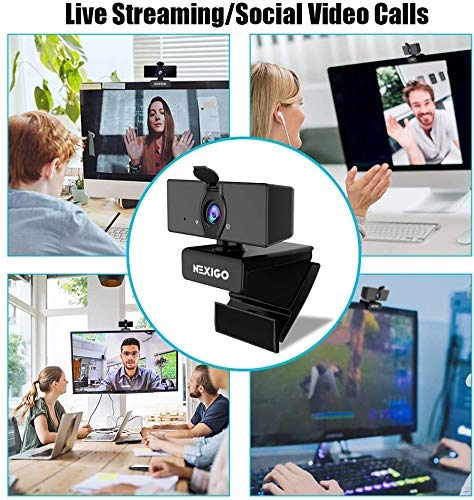 NexiGo 1080P Business Webcam Kits, N660 HD Web Camera with Microphone and Privacy Cover, Software Control, Enhanced Video Conference Lighting Kit with Webcam Style Clip, for Zoom/Skype/Teams