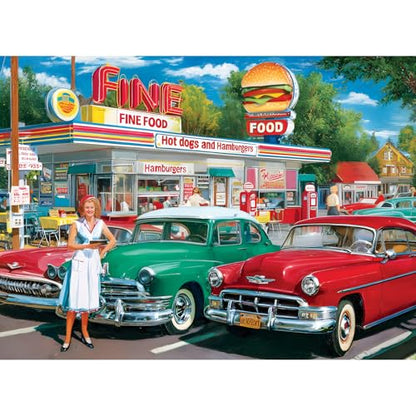 500 Pieces Jigsaw Puzzles, Retro Car and Food Station Jigsaw Puzzles - style: Retro