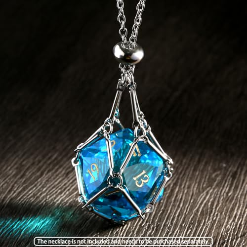 DNDND 7-Piece Glass Dice Set - Multifaceted Blue RPG Dice Set for DND, Tabletop Gaming, Collectors | Premium Gift Box & Durable Design (Blue) - color: Blue