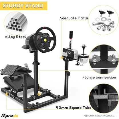 Marada Universal Flight Racing Simulator Stand,Hold Mouse and Keyboard | Fit for Thrustmaster,for Logitech,for Honeycomb,the Fight Sim Cockpit Electronic Device Not Included
