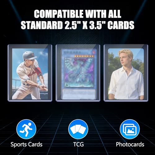 DEDC 100pt Toploaders and Penny Sleeves Bundle - 100 Rigid Hard Card Sleeves for Thick Sports Jersey Cards & Memorabilia - 3" x 4" Acid-Free Archival Safe Protective Holders for Long-Term Storage - size: 100pt