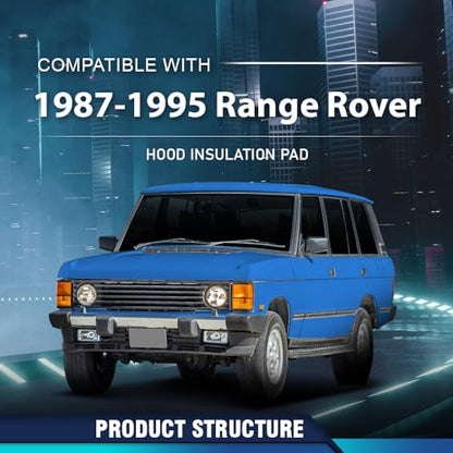 PIT66 Hood Insulation Pad 1/2" W/ Clips Compatible with Range Rover Classic Only 1987-1995 - style: 1987-1995 Range Rover Classic Only