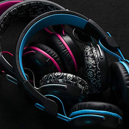 JLab JBuddies Play Gaming Wireless Kids Headset, Pink, 22+ Hour Bluetooth 5 Playtime 60ms Super-Low Latency for Mobile Gameplay, Retractable Boom Mic, AUX Cord Compatible w/Gaming Consoles