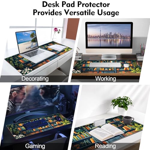 Galdas Gaming Mouse Pad XXL XL Large Long Extended Big Mousepad Non-Slip Rubber Keyboard Mouse Pad with Stitched Edges for Laptop Home Office (31.5x11.8x0.08 Inch) -Books - color: Books
