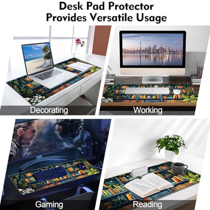 Galdas Gaming Mouse Pad XXL XL Large Long Extended Big Mousepad Non-Slip Rubber Keyboard Mouse Pad with Stitched Edges for Laptop Home Office (31.5x11.8x0.08 Inch) -Books - color: Books
